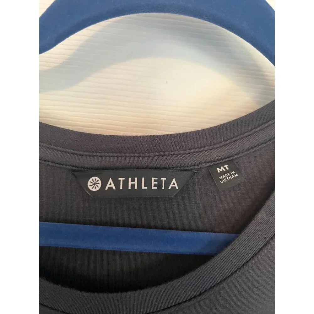 Athleta Side Rushed Grey Sleeveless Midi Length Dress Size Medium Tall - Picture 4 of 9